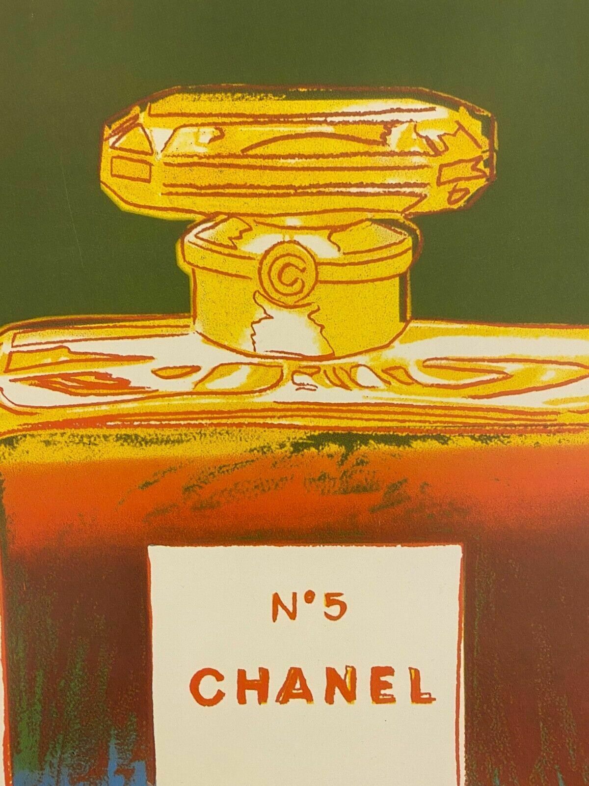 Andy Warhol, 1997   Chanel N.5  Green   Original Vintage Poster Linen Backed photo vinterior