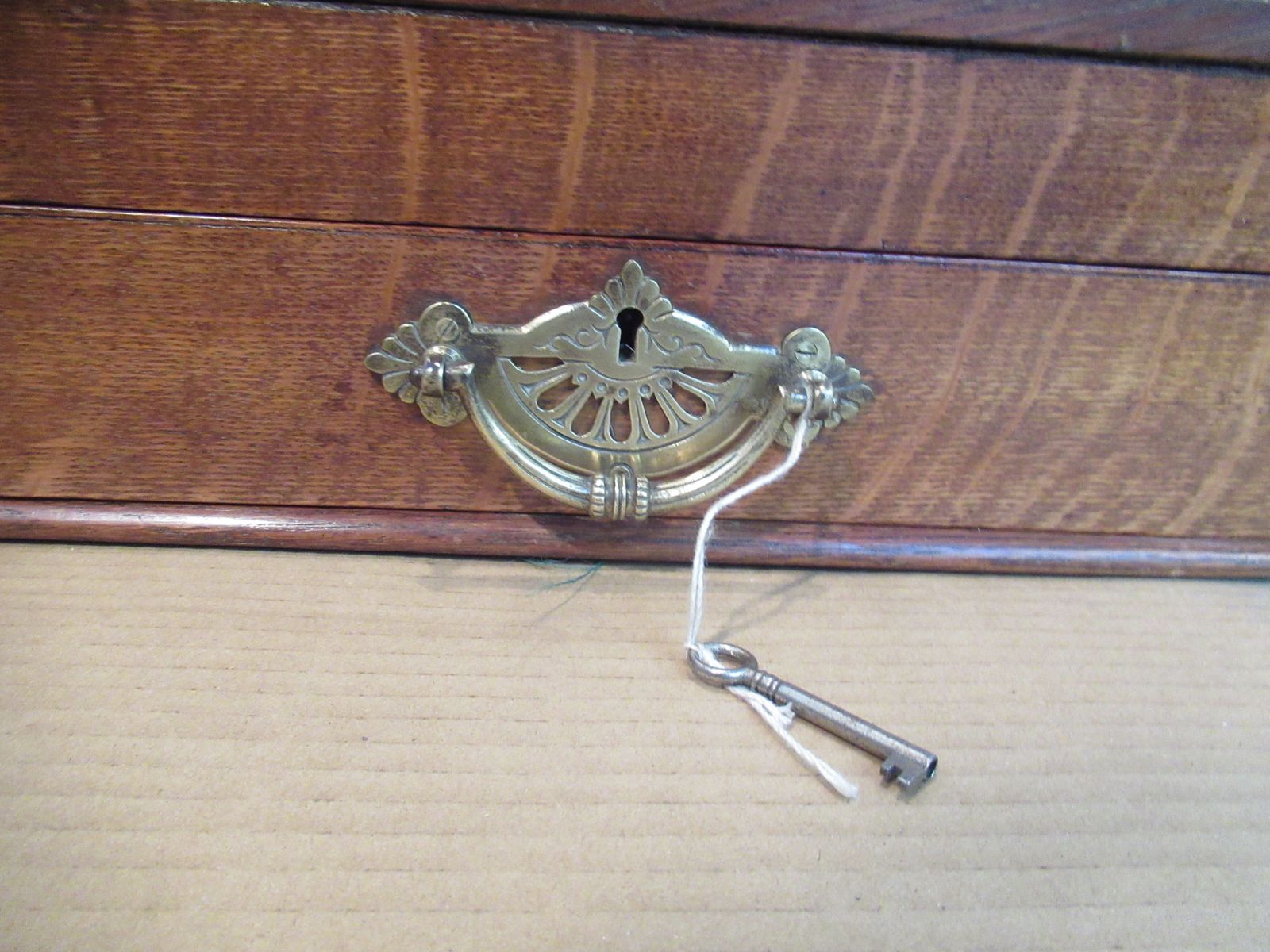 Furniture Late Victorian  Oak Stationary / Date  Cabinet photo