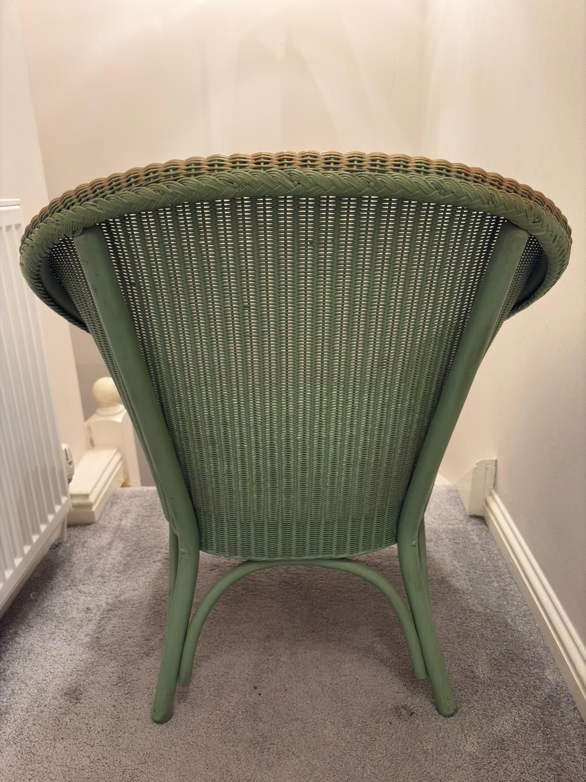 Green And Gold Lloyd Loom Occasional Chair photo for sale