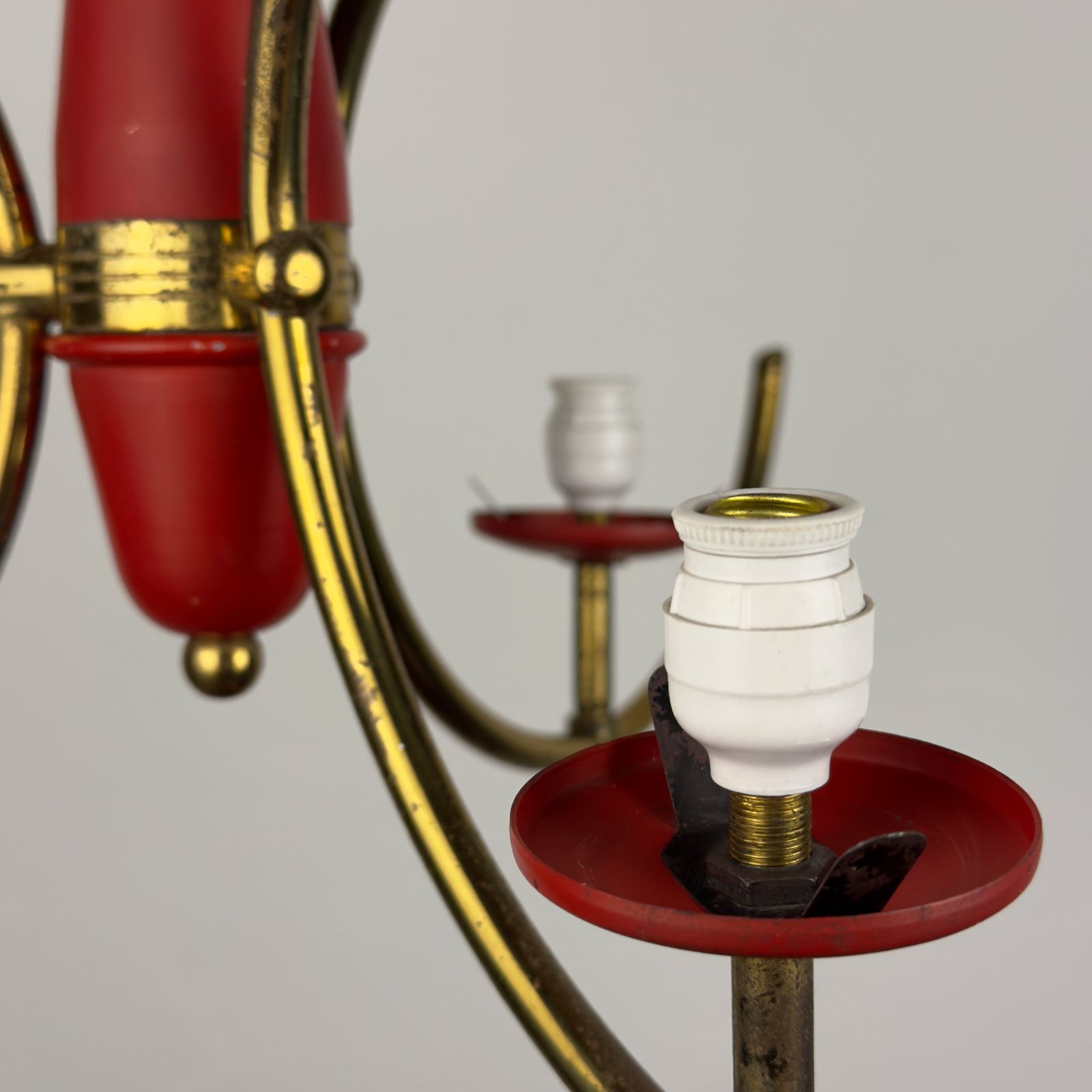 Mid Century Stilnovo Chandelier, Italy 1940 50s photo for sale