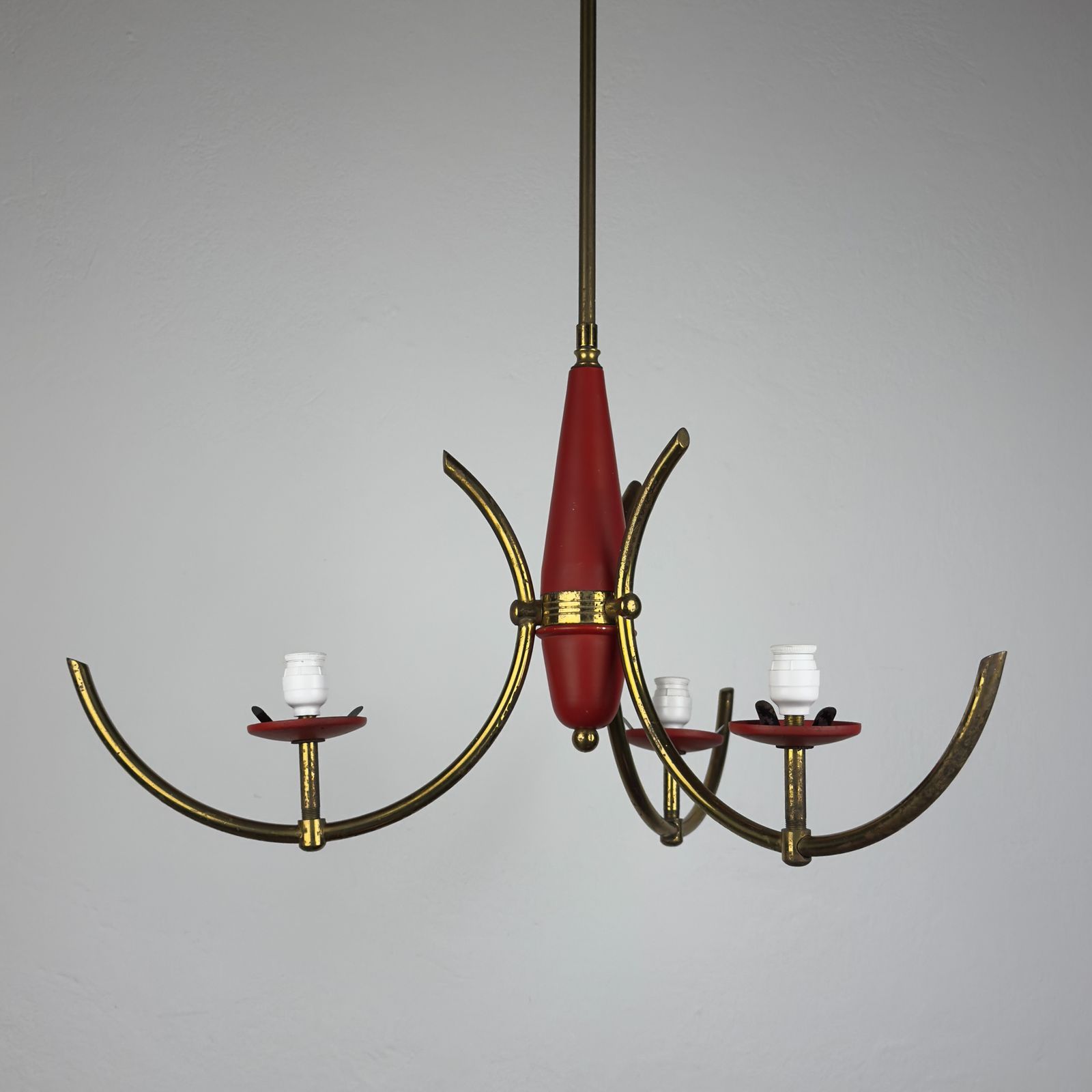 Mid Century Stilnovo Chandelier, Italy 1940 50s photo Lighting