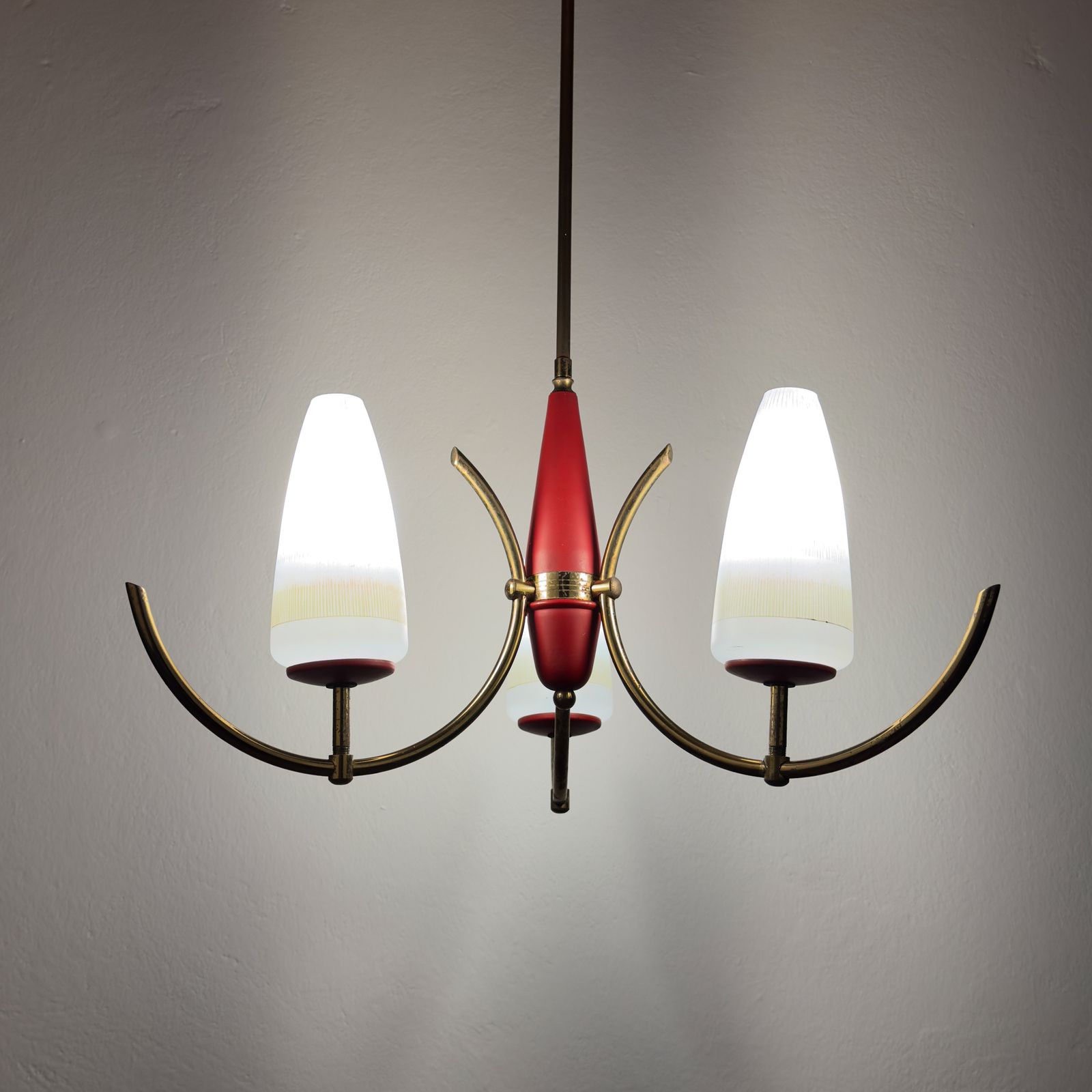 Mid Century Stilnovo Chandelier, Italy 1940 50s photo vintage