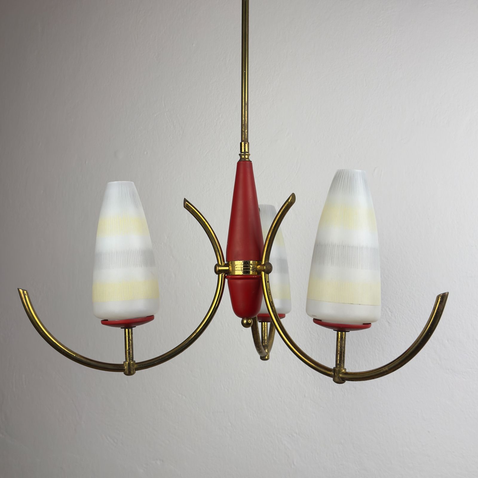 photo vinterior Mid Century Stilnovo Chandelier, Italy 1940 50s