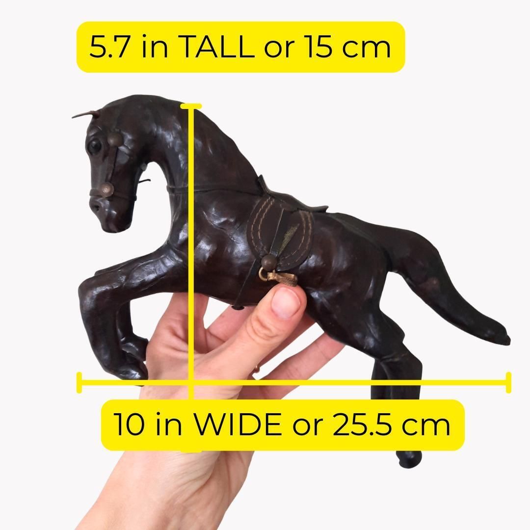 Mid Century Liberty's Style Leather Wrapped Horse Statue Equestrian Figure Sculpture photo Home Decor