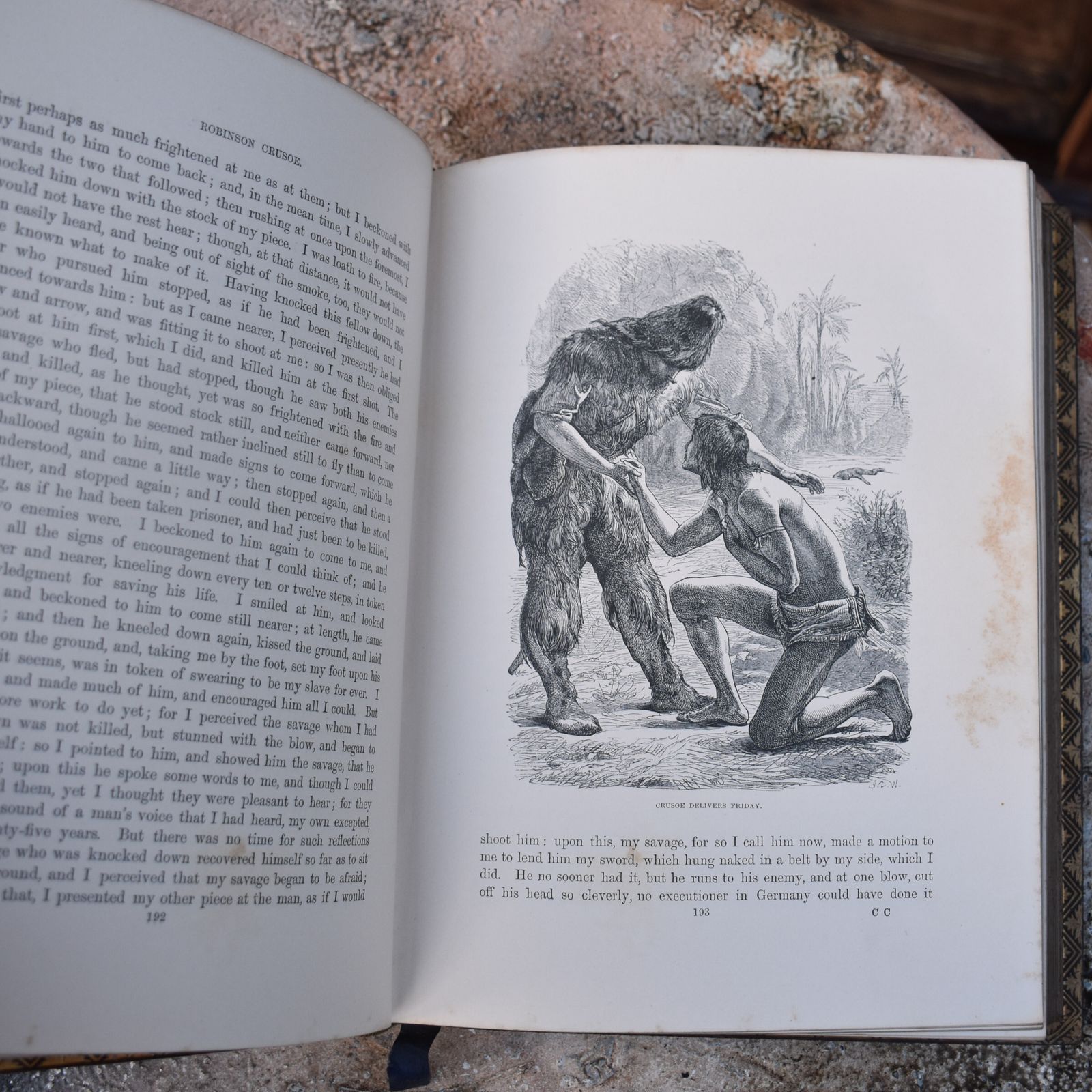 Antique 1864 Robinson Crusoe By Daniel Defoe Routledge London Fine Leather Book photo 175.0