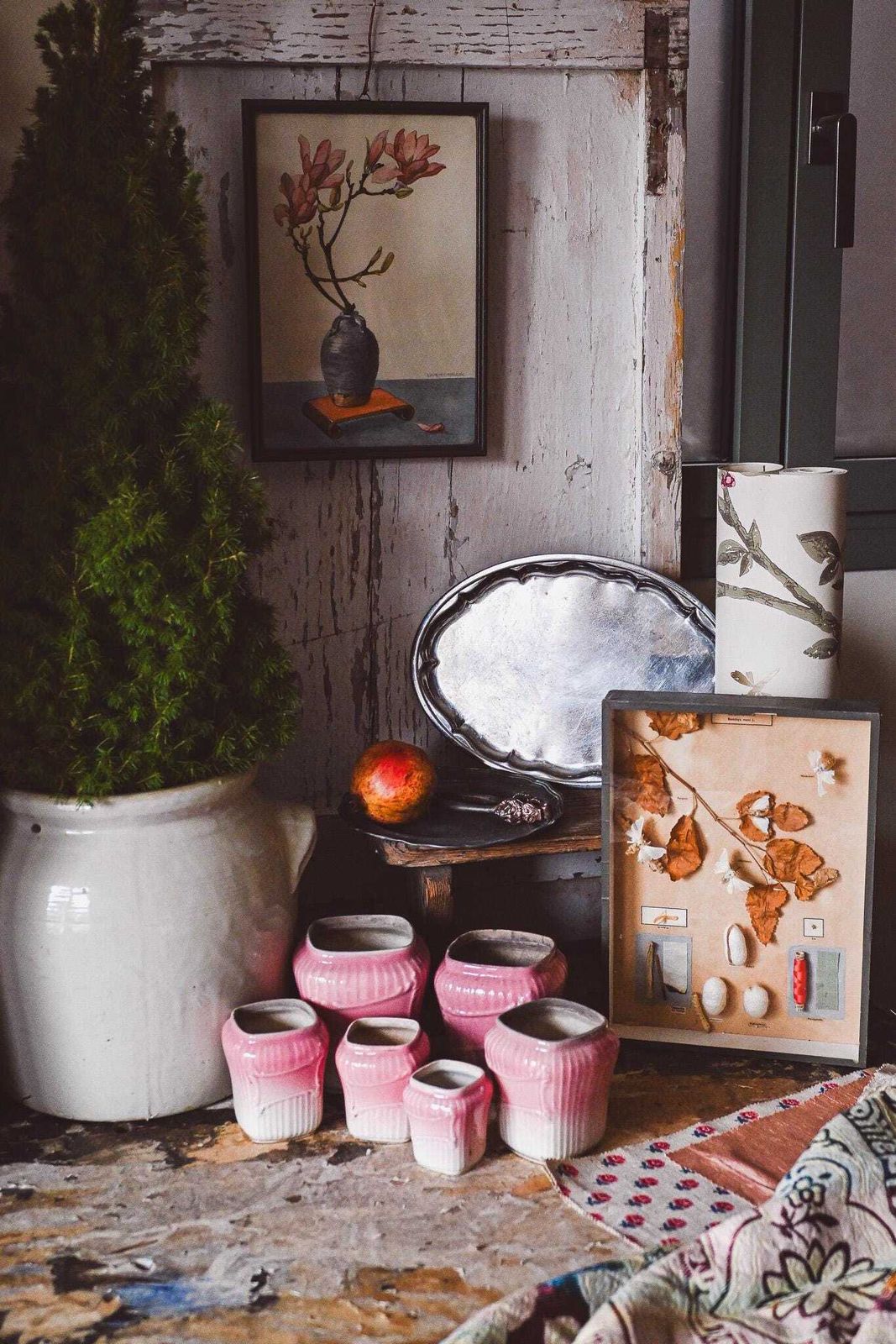 French Terre De Fer Pink Pottery Jars Set | Antique Ceramic Storage | Ombre Glaze | French Kitchen Decor 8 13.5cm