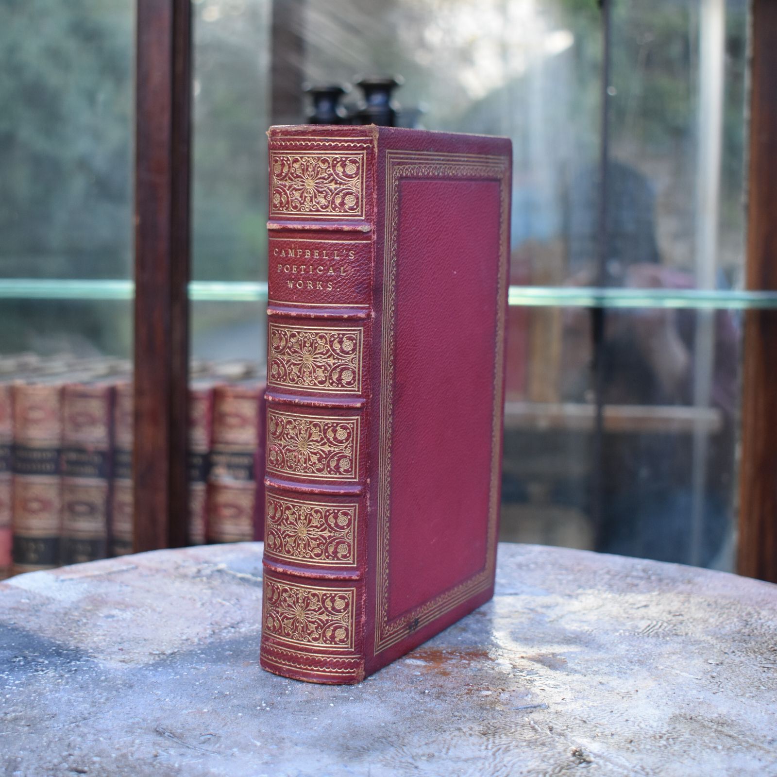 Antique 1854 Cambell's Poetical Works Royal Masonic Prize Giving Leather Book