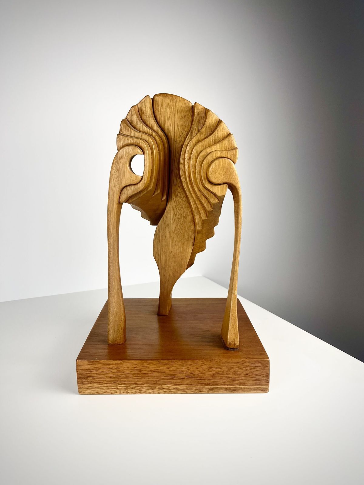 photo buy Brian Willsher Interlocking Mask Sculpture, Signed & Dated 1999