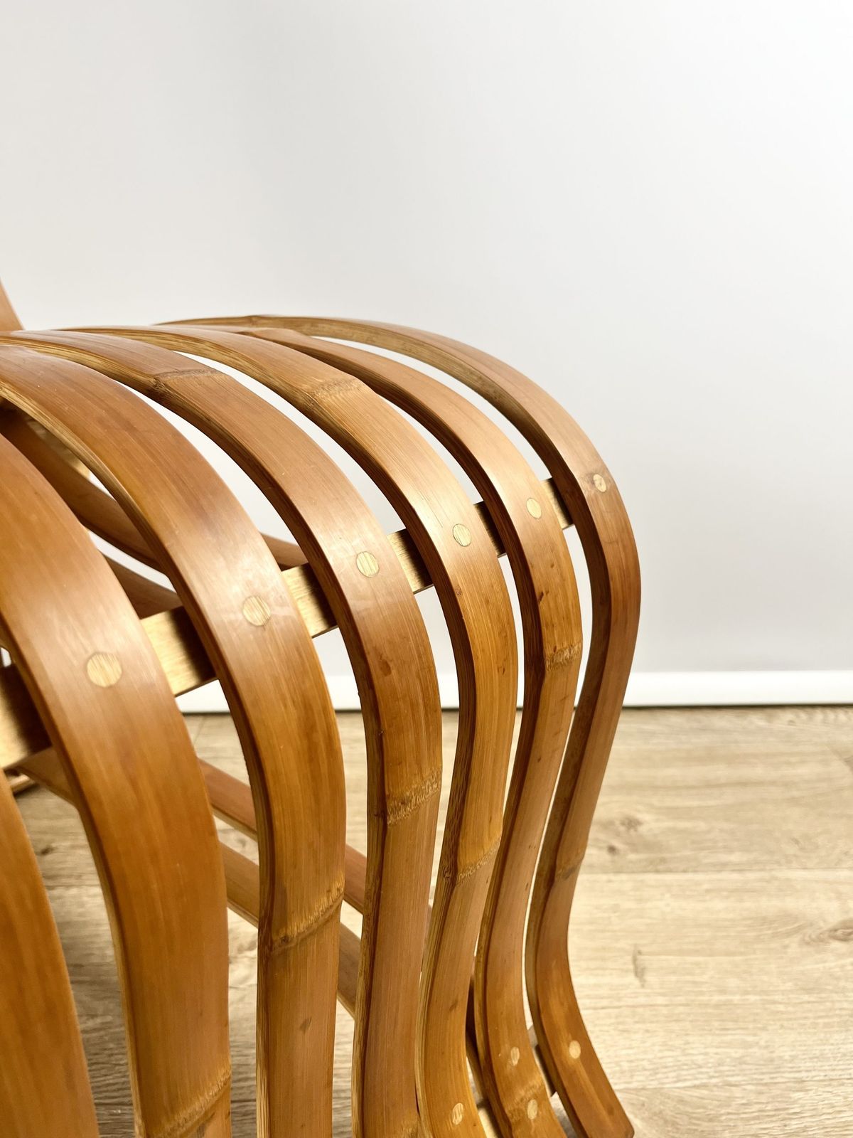 Sculptural Pair Of Bent Bamboo Chairs, Norwegian 1970s photo 780.0