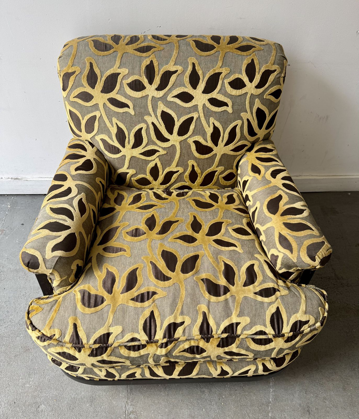 Howard Style Armchair With Yellow Floral Pattern By Century photo Furniture