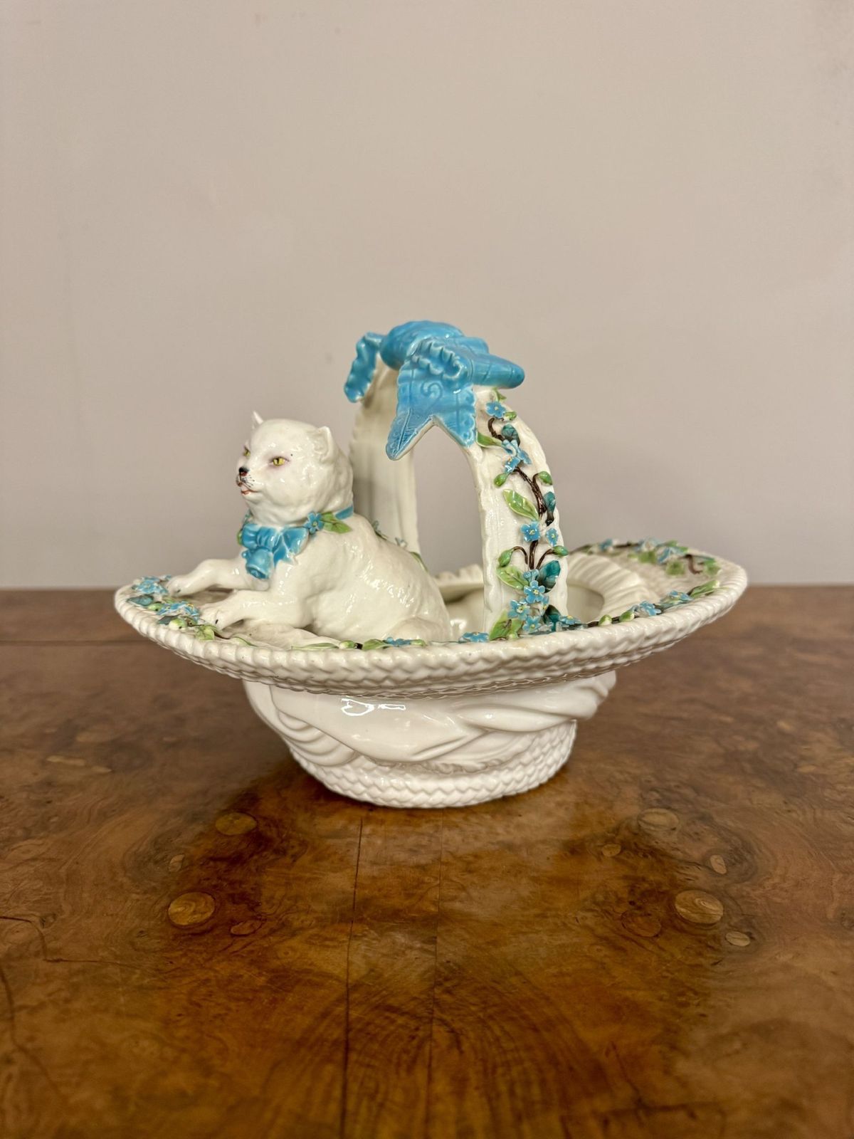 Pretty Quality Antique Porcelain Basket photo furniture