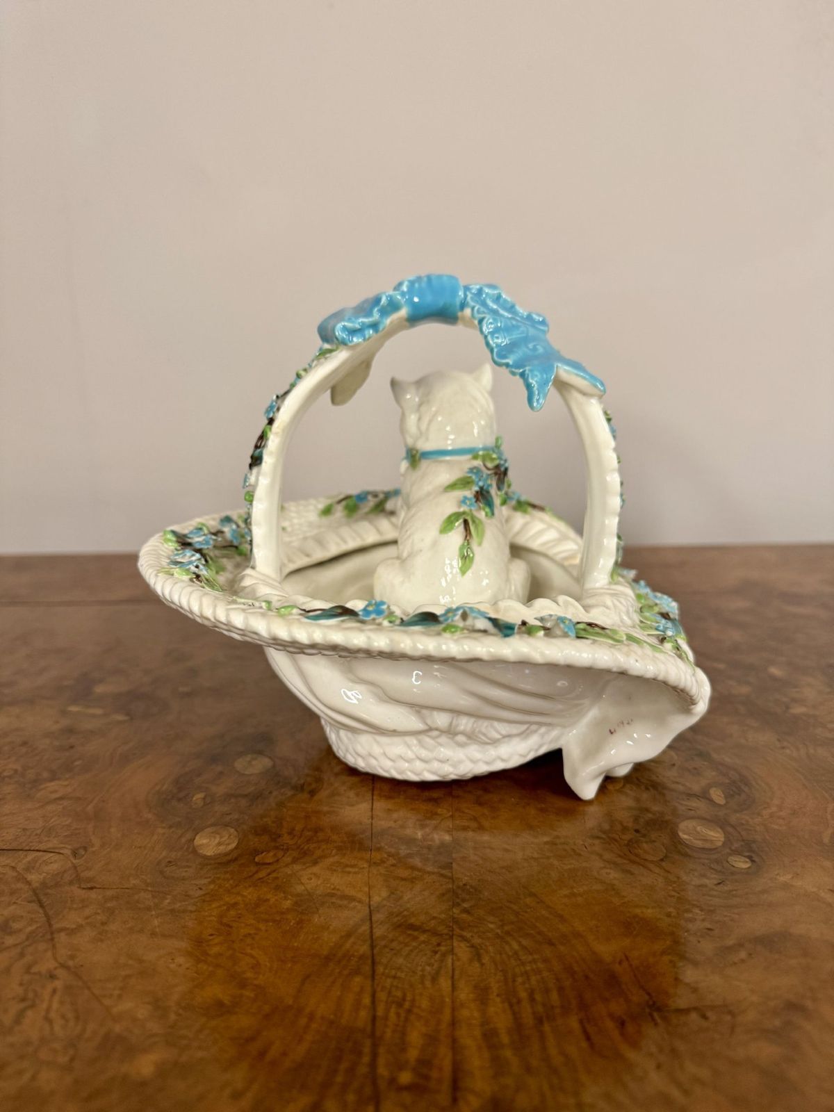 Pretty Quality Antique Porcelain Basket photo for sale