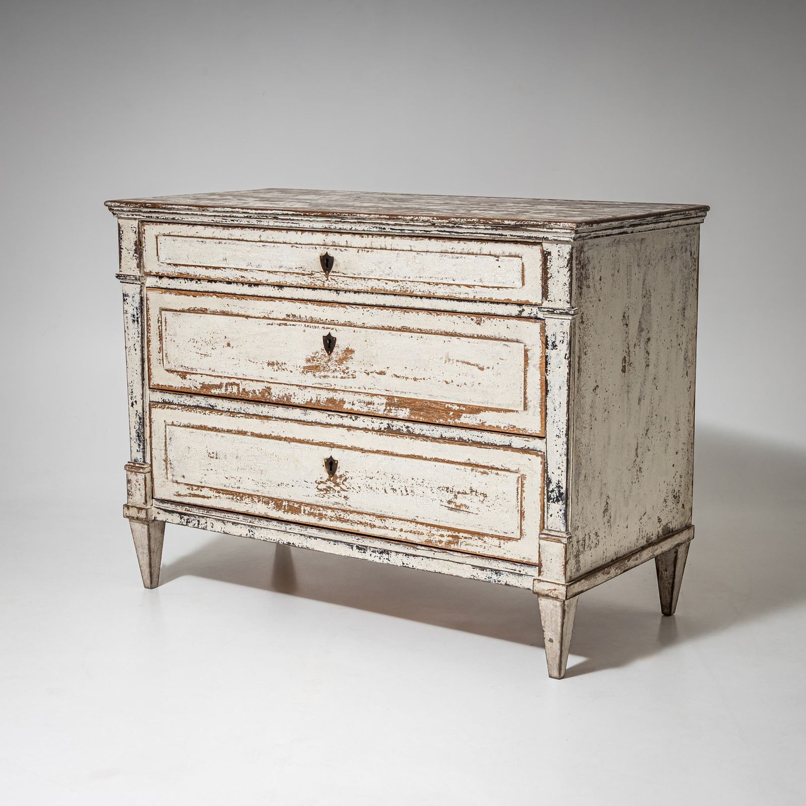 White Painted Biedermeier Chest Of Drawers, Circa 1825 photo furniture