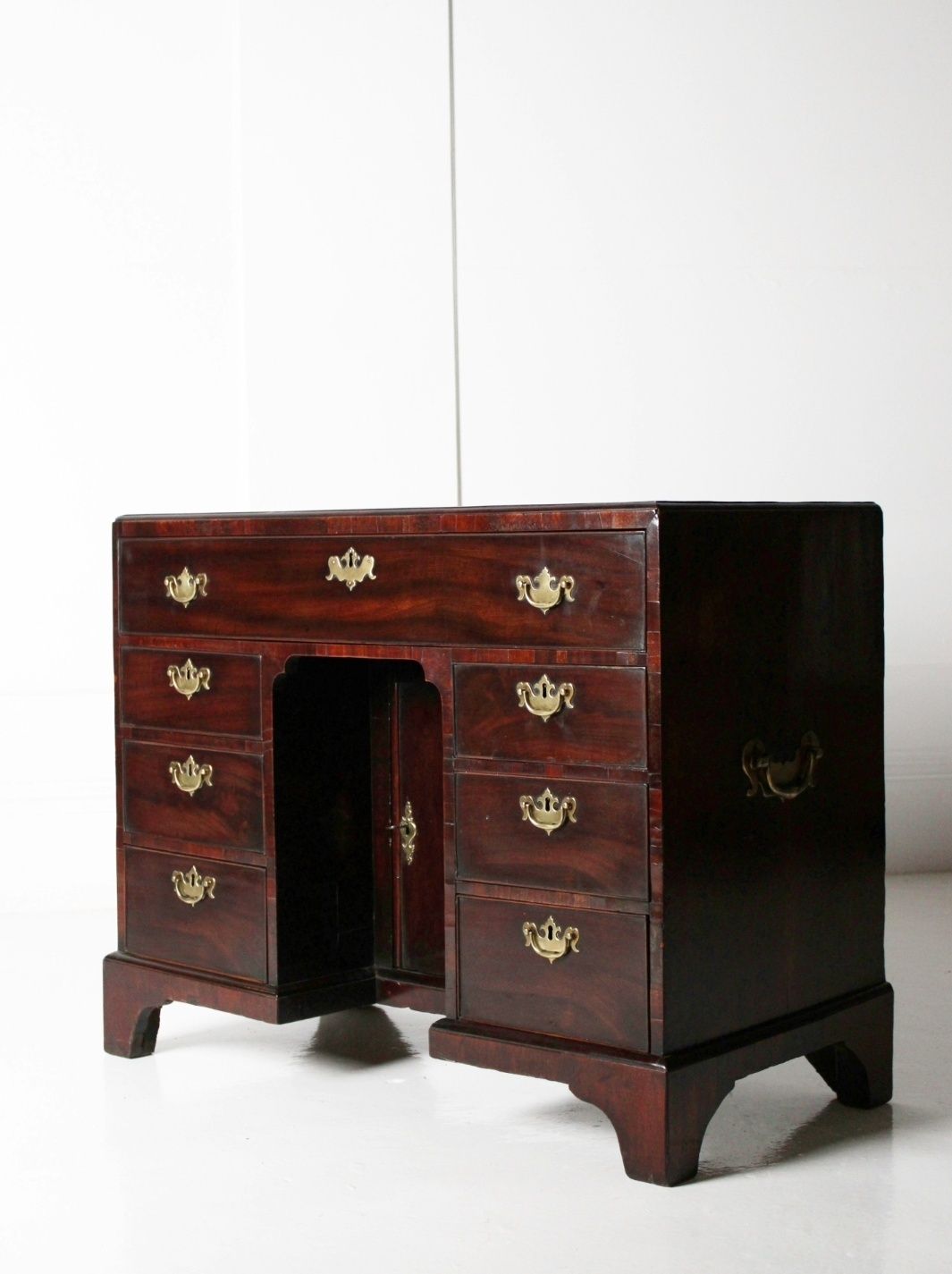 George II Red Walnut Kneehole Desk