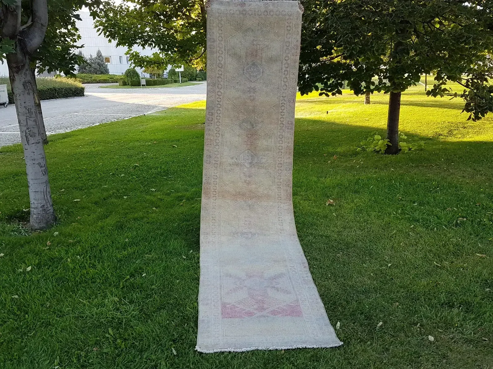 Mid 20th Century Faded Vintage Herki Runner   Designer Carpet photo Textiles