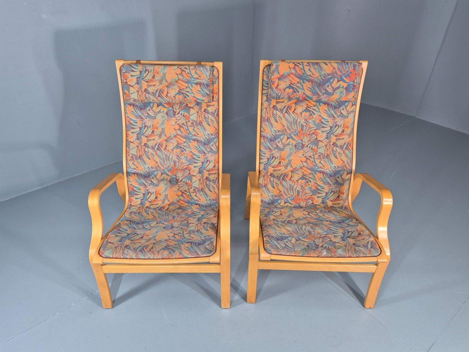 2 Vintage Bentwood Lounge Chairs Finn Ostergaard 1980s Retro Mcm Eb11339 Mben photo Furniture