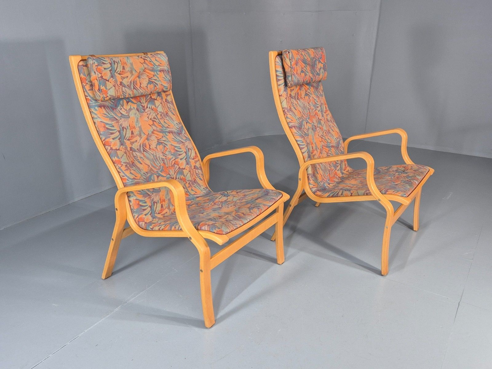 2 Vintage Bentwood Lounge Chairs Finn Ostergaard 1980s Retro Mcm Eb11339 Mben photo buy