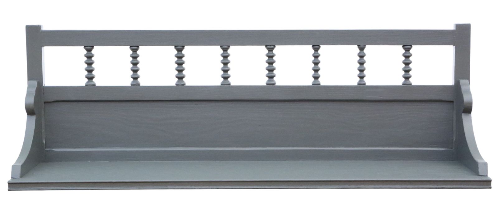 Antique C.1900 Painted Wall Display Shelf Unit – In Little Greene, Pompeian Ash Colour photo for sale