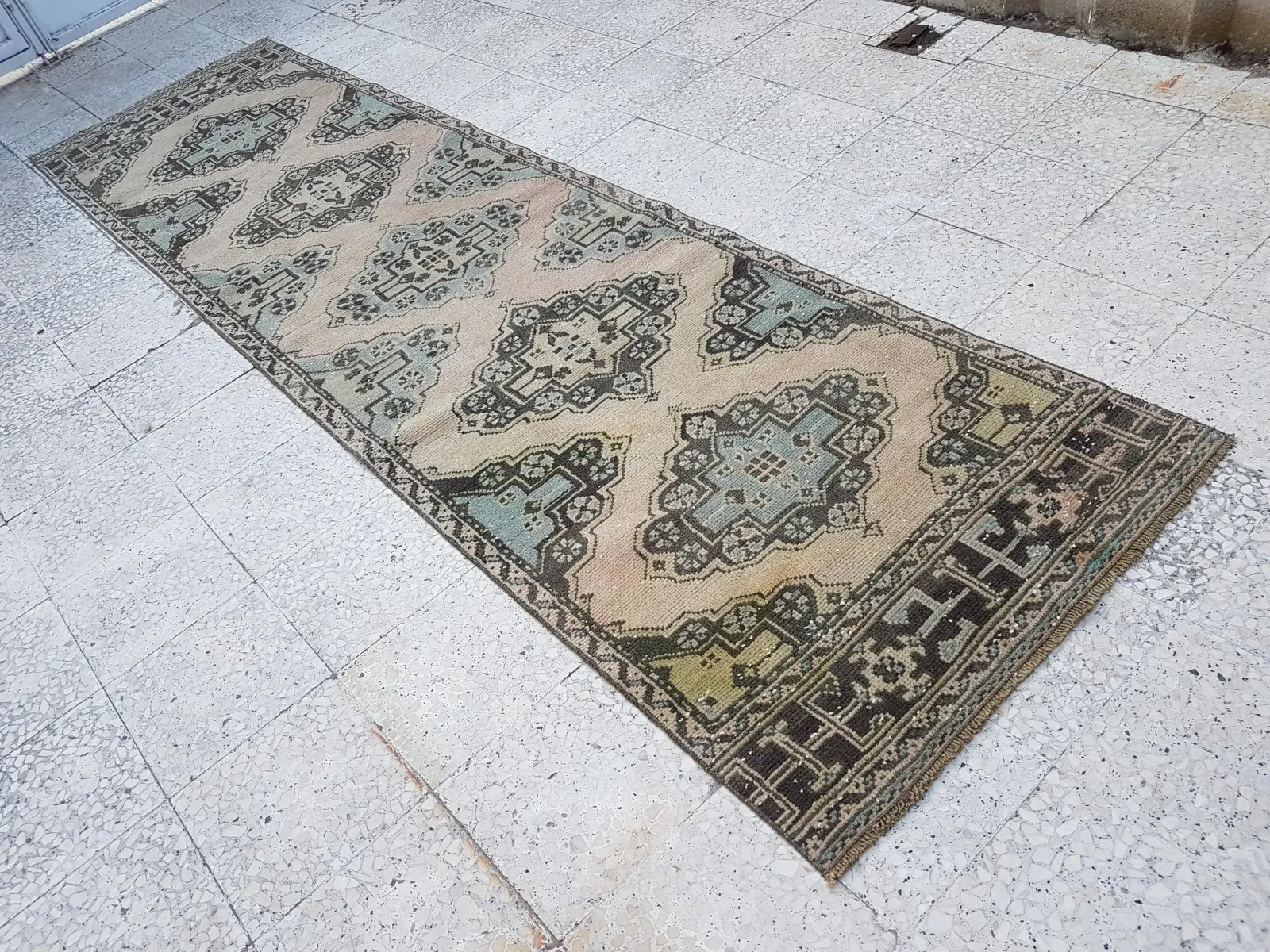 Vintage Oriental Anatolian Large Foyer Size Rug 3'1" X 11'7" photo for sale