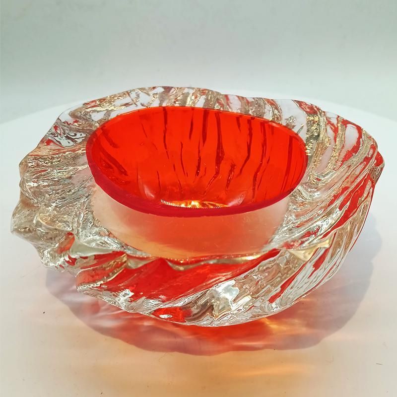 1960s Big Geode   Ashtray Or Catch All In Murano Glass Hand Made By Flavio Poli For Seguso. Made In Italy