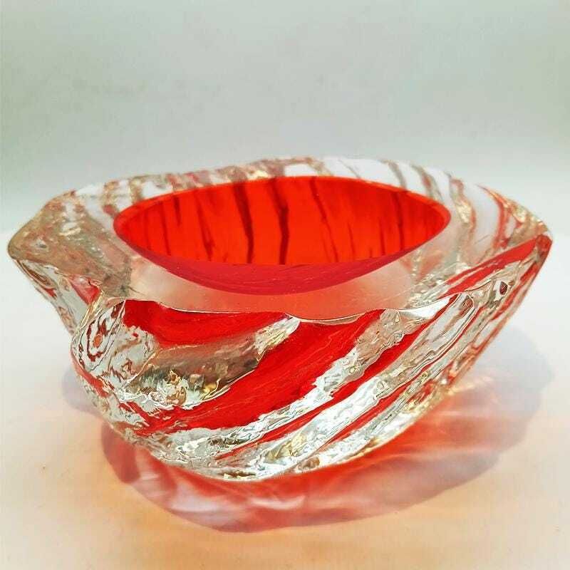 1960s Big Geode   Ashtray Or Catch All In Murano Glass Hand Made By Flavio Poli For Seguso. Made In Italy photo for sale