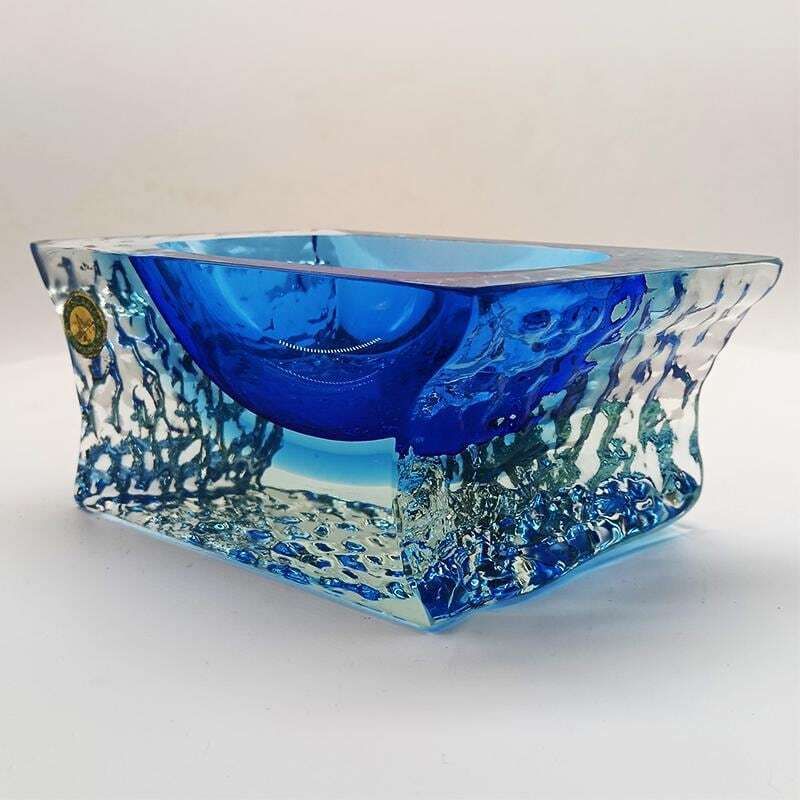 1960s Ashtray Or Catch All In Hand Worked Murano Glass By Flavio Poli For Seguso. Made In Italy photo for sale
