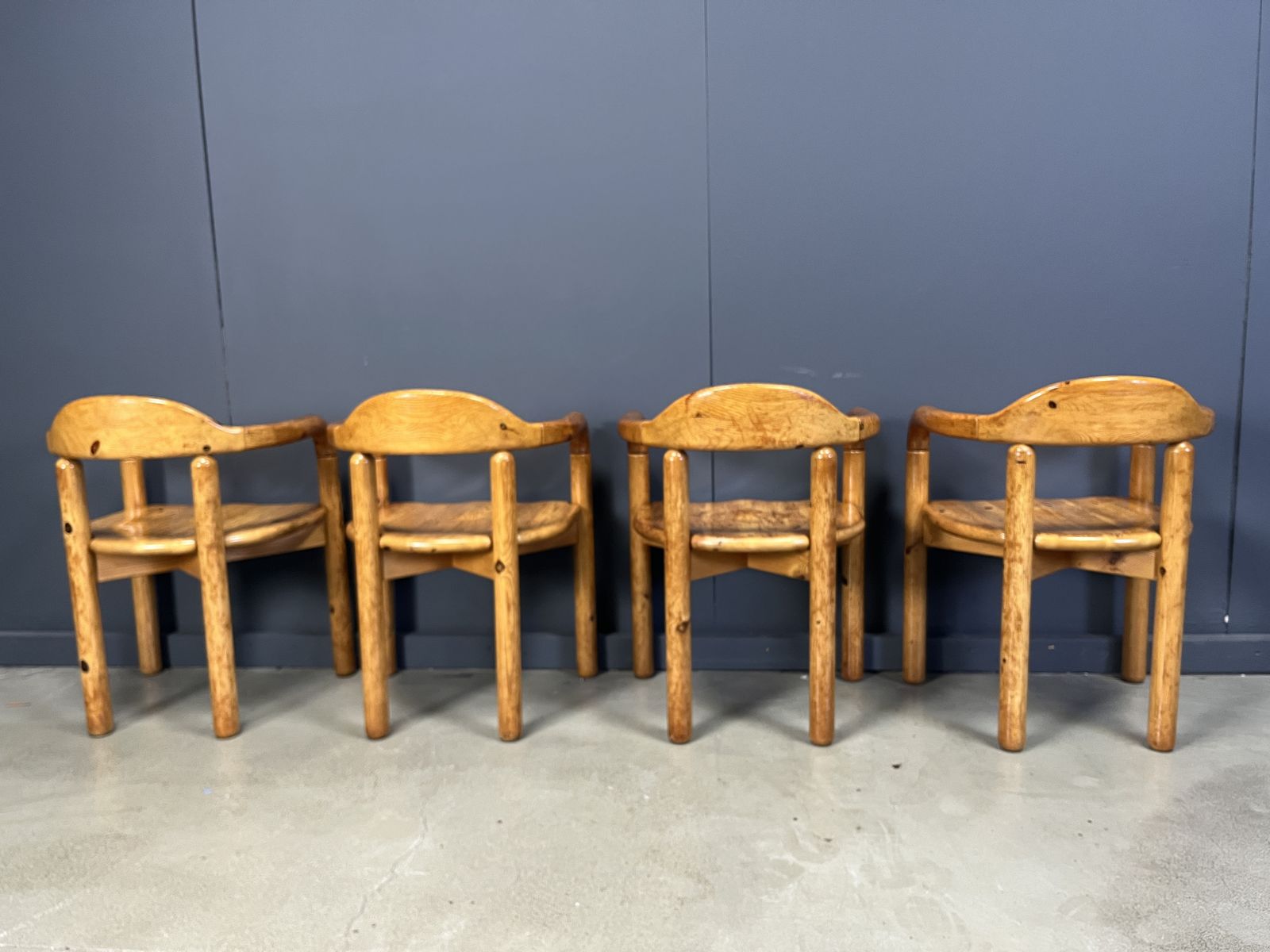 photo furniture Cj Rosengaarden Pine Wood Dining Set   Set Of 5   1970s