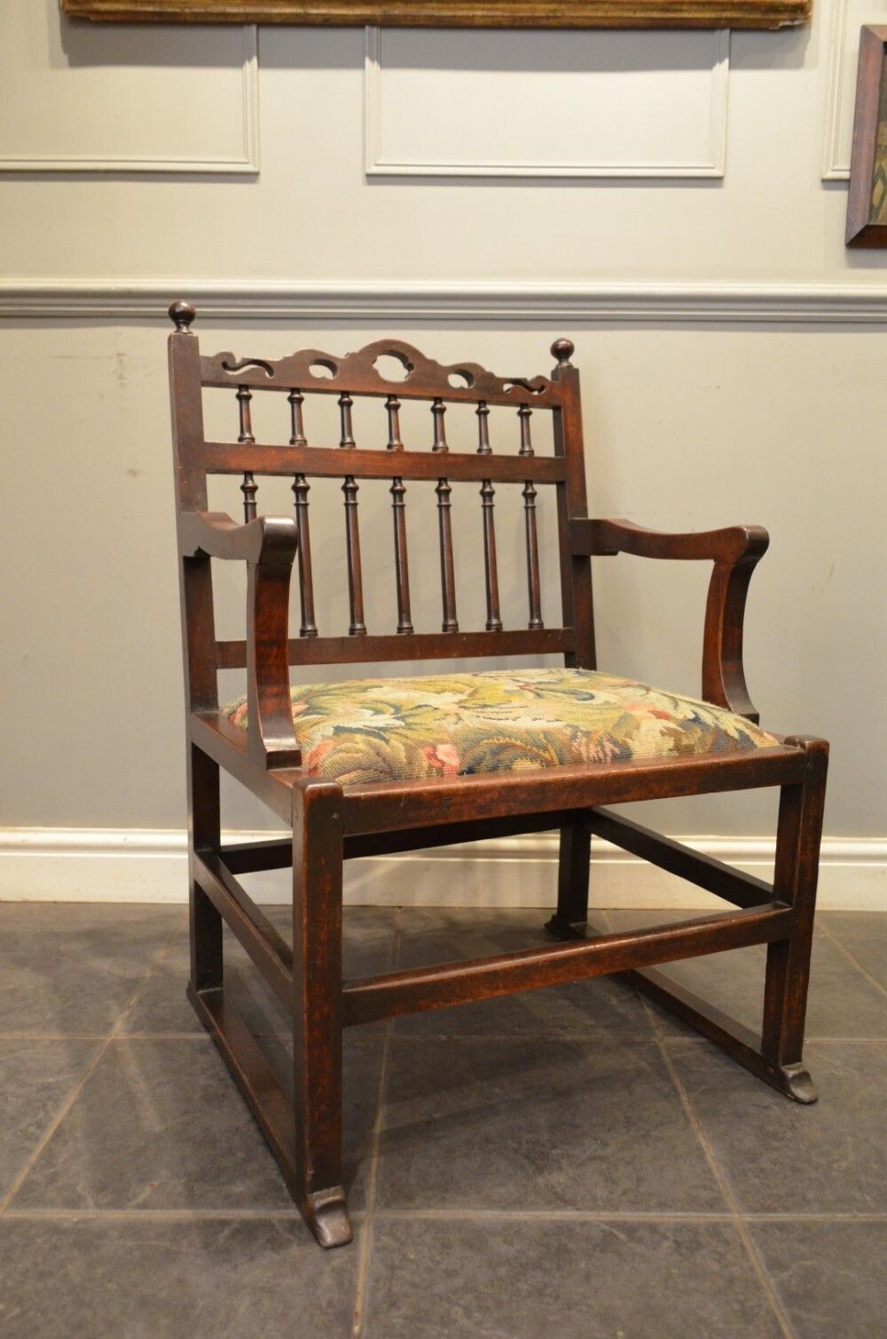 Lovely 18th Century Oak 'Westmoreland' Lawn Chair photo furniture
