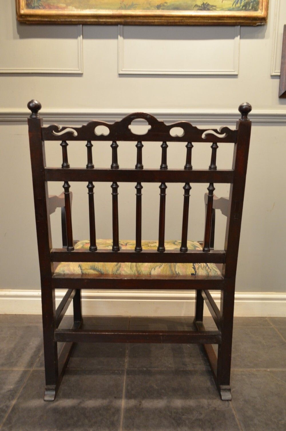 photo for sale Lovely 18th Century Oak 'Westmoreland' Lawn Chair
