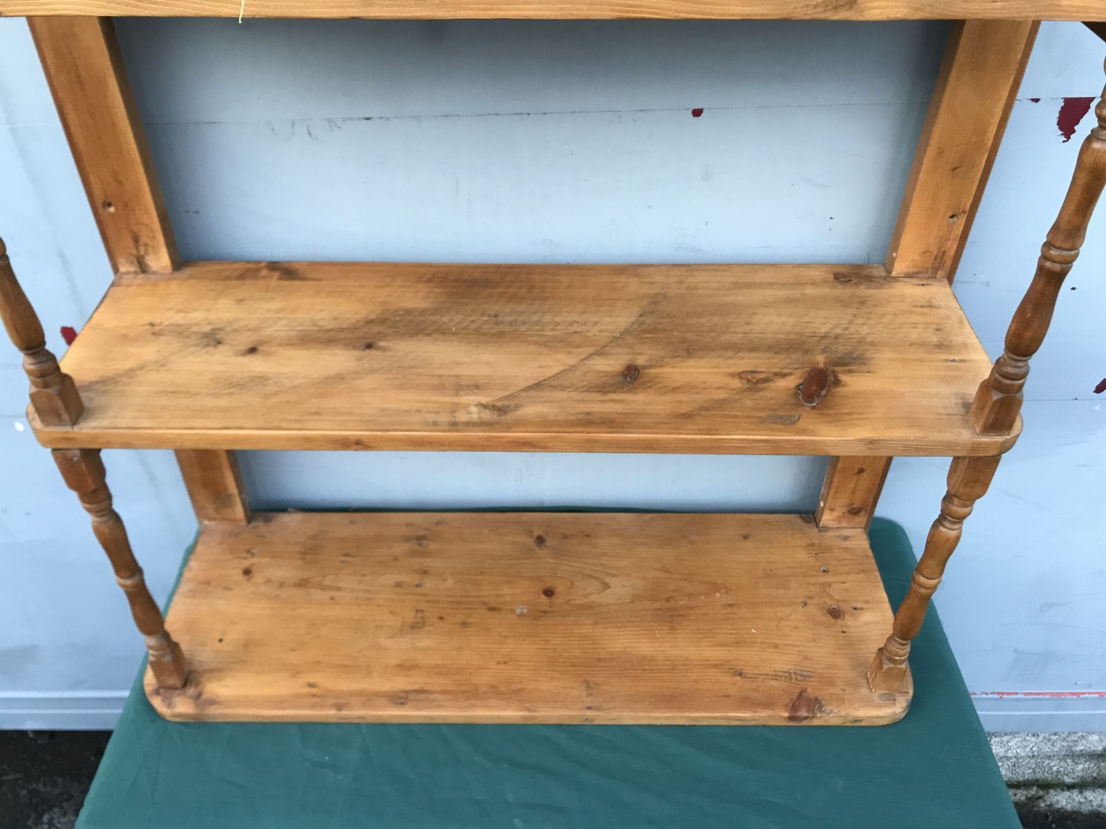 Wonderful 19th Century Late Victorian Pine 3 Trier Wall Hanging Shelfs photo buy