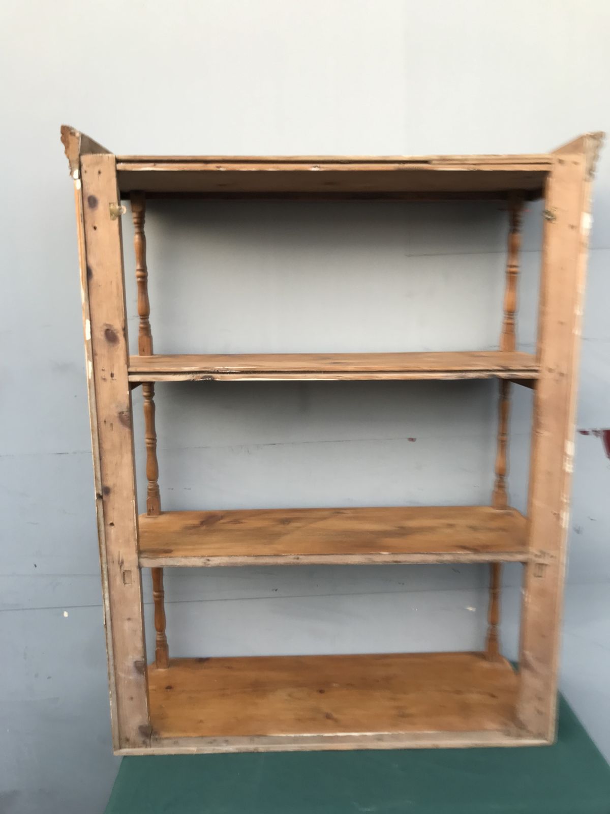 175.0 Wonderful 19th Century Late Victorian Pine 3 Trier Wall Hanging Shelfs photo