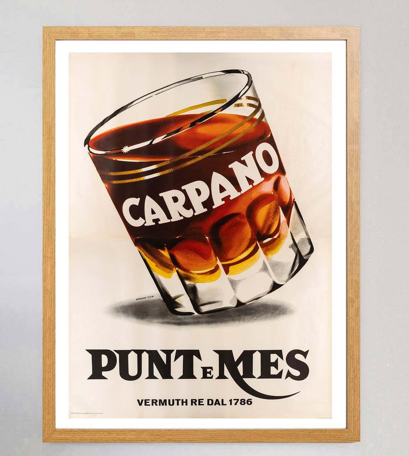 Carpano   Punt E Mes Original Vintage Poster photo Art
