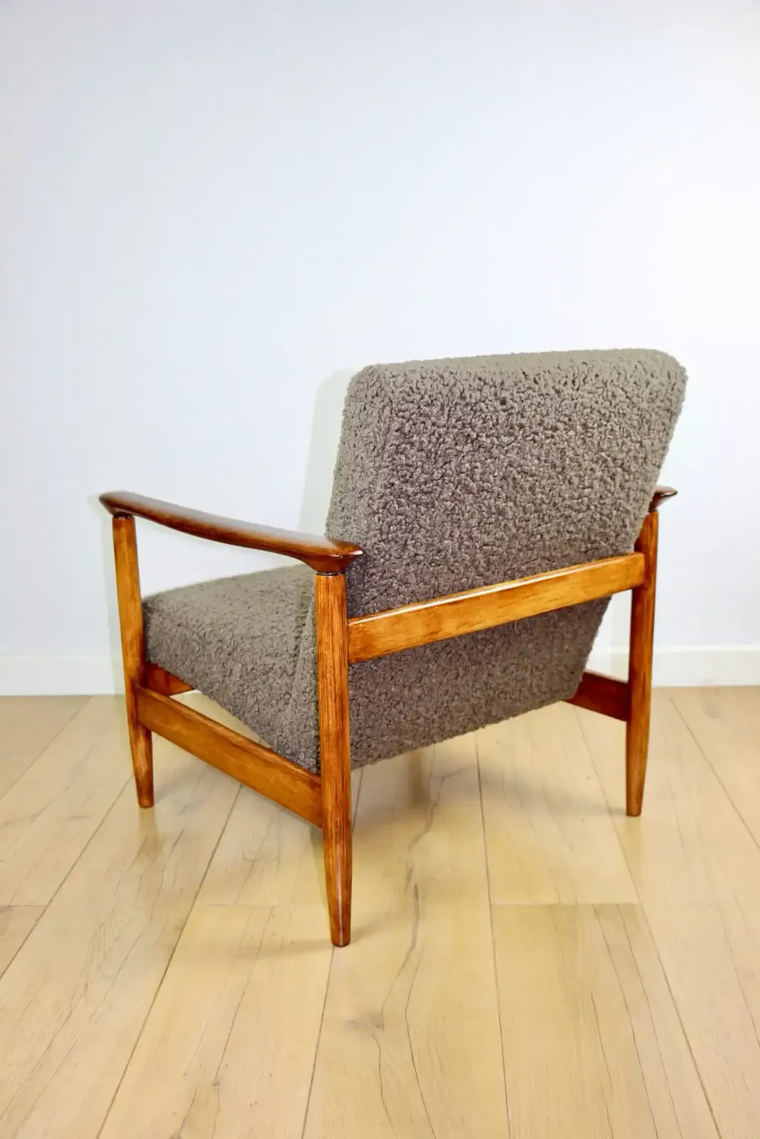 Gfm 142 Armchair, Designed By Edmund Homa From The 1970s, Brown Chocolate, Thick Bouclé photo buy