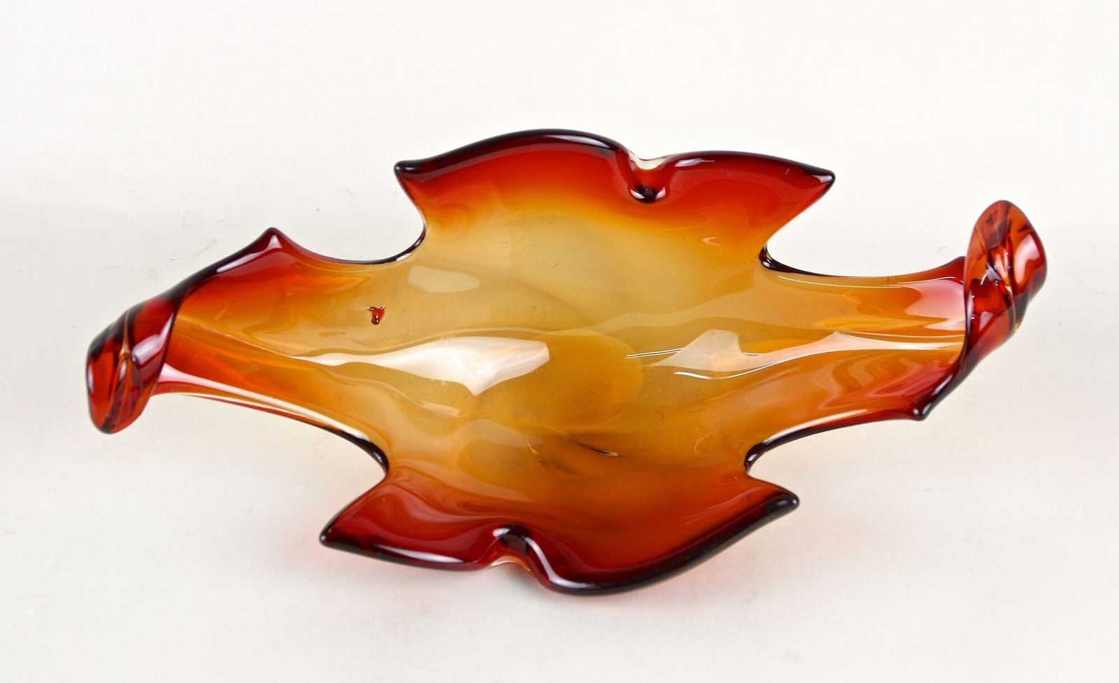 photo buy Mid Century Murano Glass Bowl   Amber/Orange/Red Tones, Italy, Circa 1960