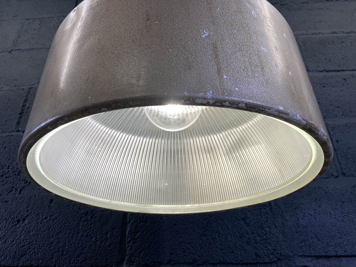 Set Of 4 Holophane Factory Pendant Lights From France. 1930s. Rewired. photo buy