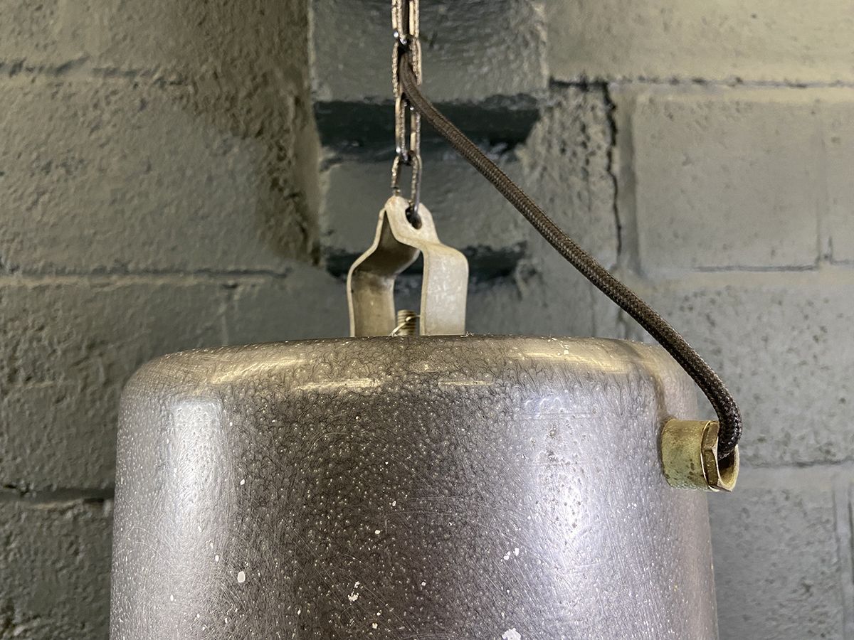 photo buy Set Of 4 Holophane Factory Pendant Lights From France. 1930s. Rewired.