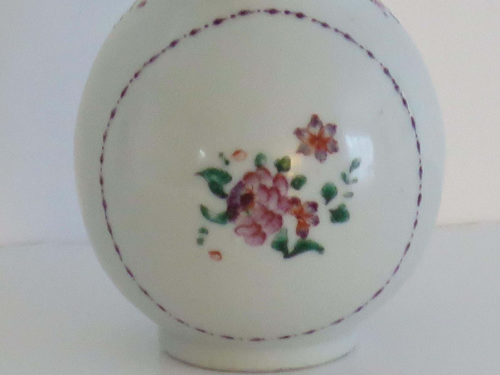 18thc Chinese Sparrow Beak Jug Porcelain Hand Painted Famille Rose, Ca 1775 photo vintage