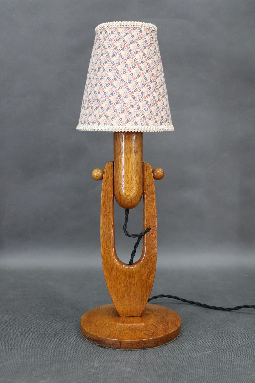 Lighting Pair Of Mid Century Adjustable Wooden Table Lamps, Czechoslovakia, 1970s photo