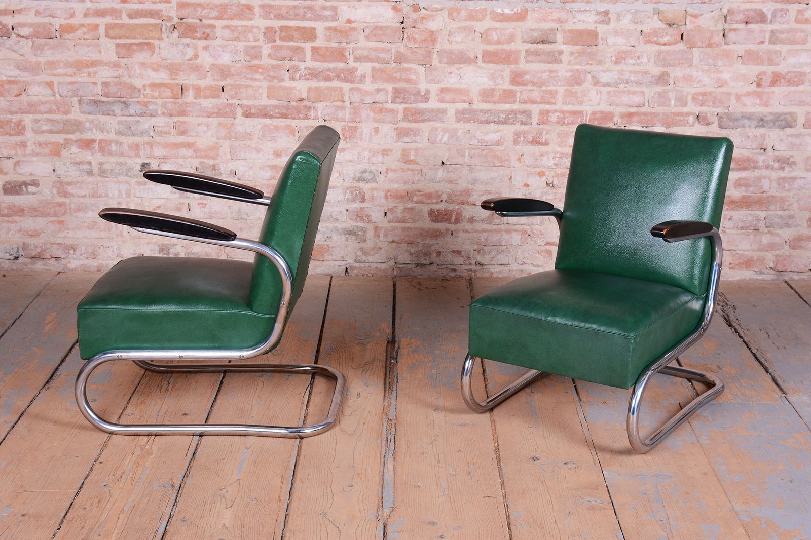 Pair Of Restored Bauhaus Armchairs, By Mauser, Beech, Chrome, Germany, 1930s photo Furniture