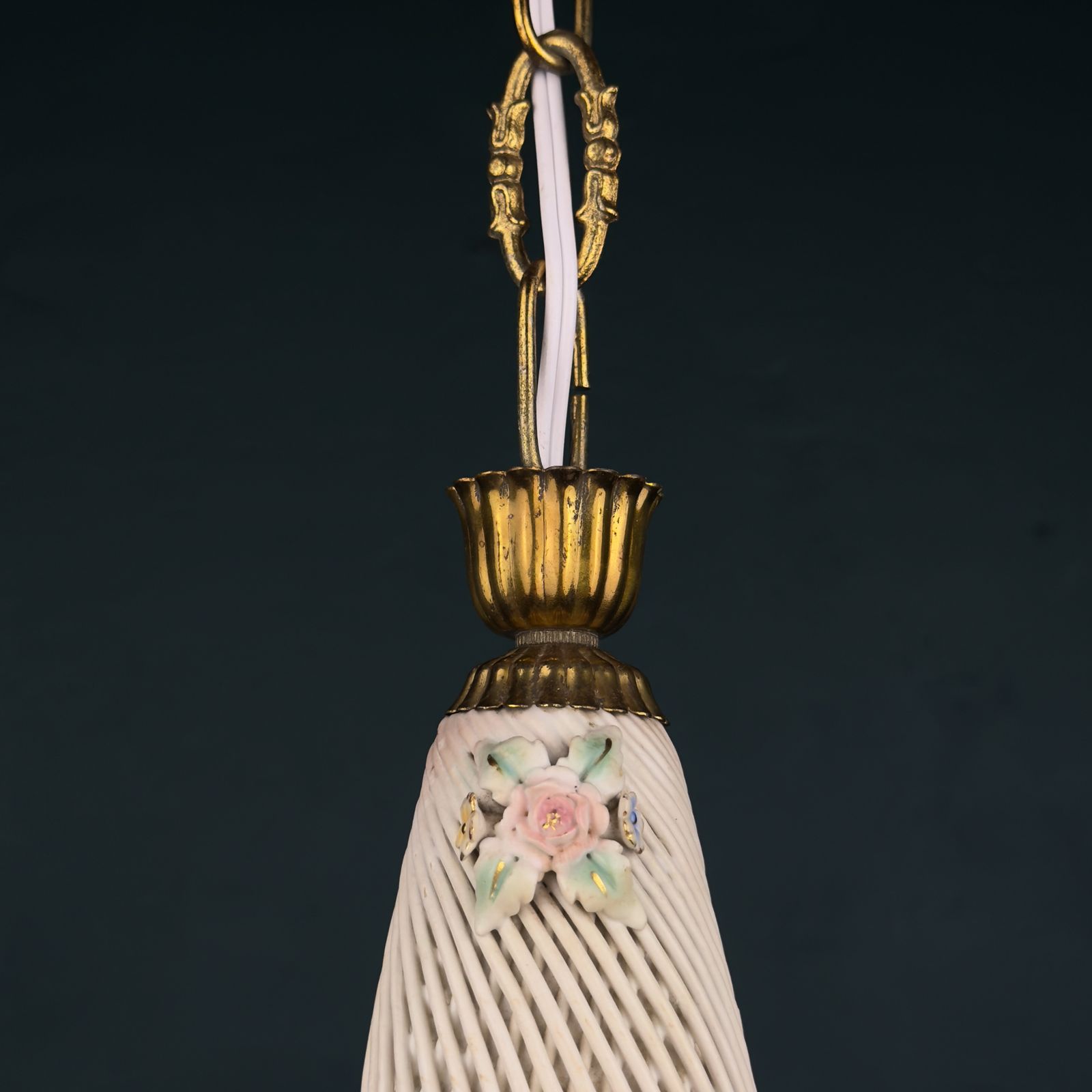 Art Nouveau Capodimonte Chandelier, Italy 1930s photo 2400.0