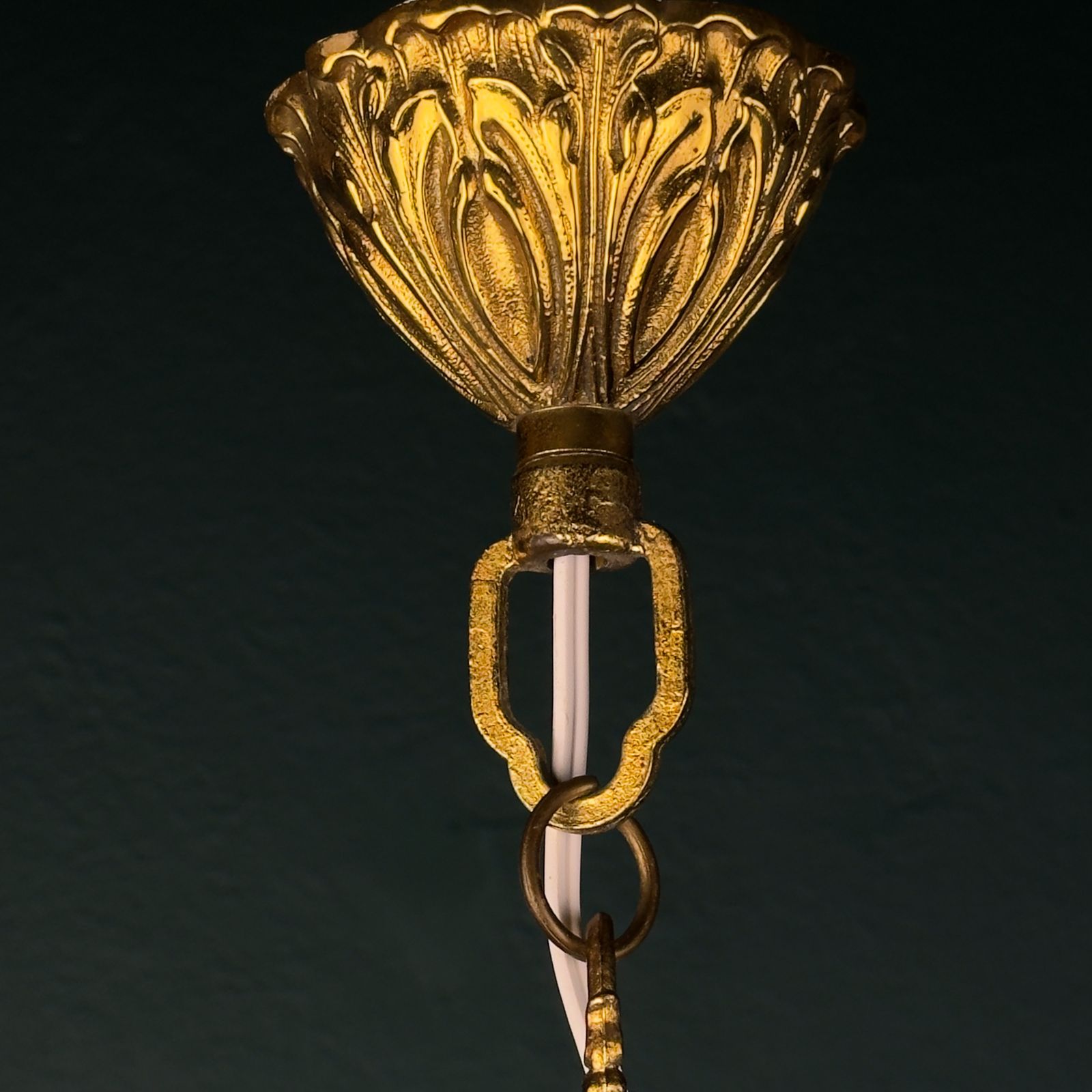 photo furniture Art Nouveau Capodimonte Chandelier, Italy 1930s