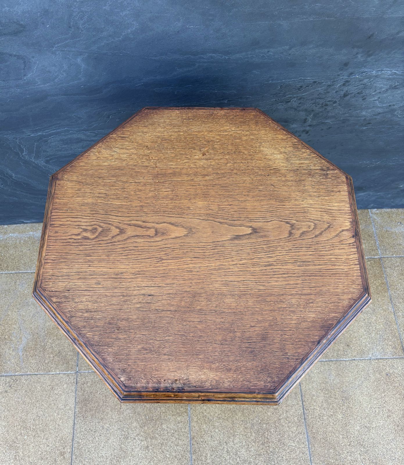 photo furniture Renaissance Revival Carved Octagonal Pedestal Table, Early 20th Century