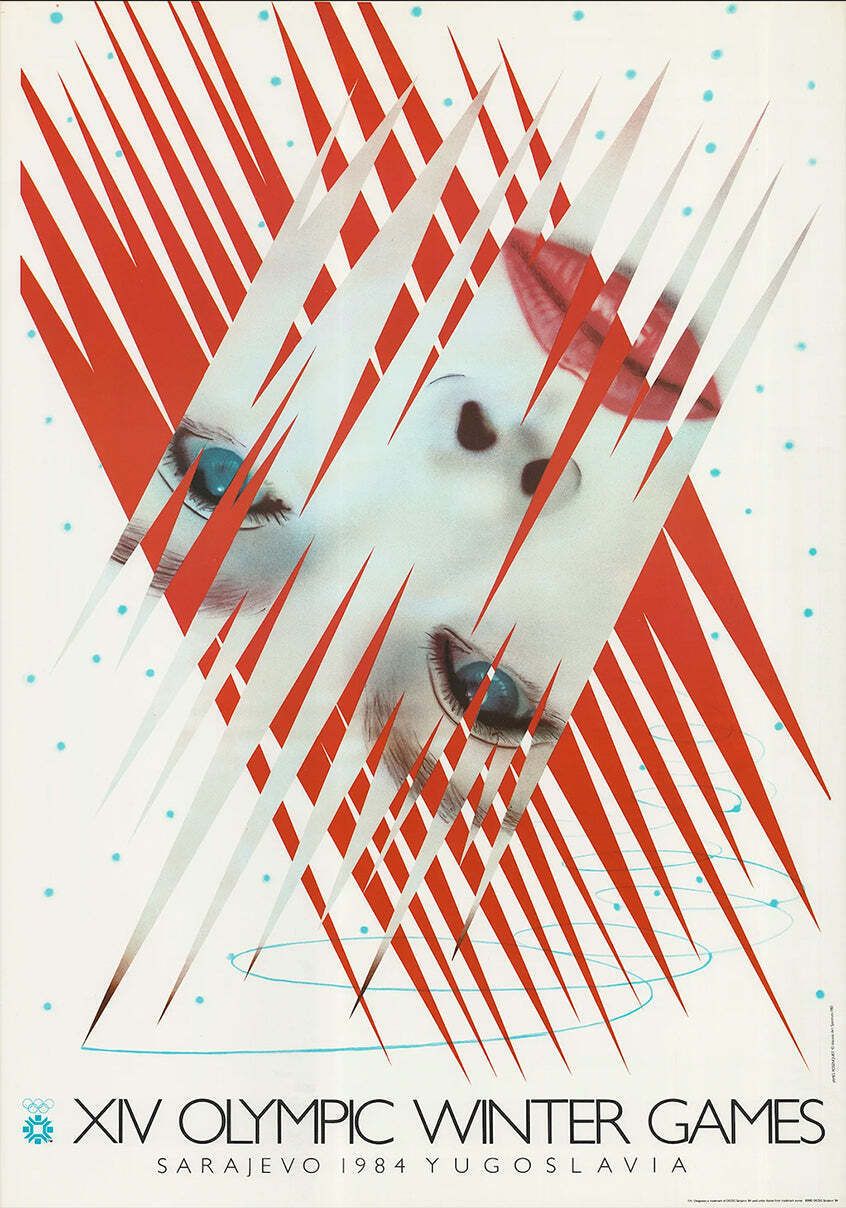 1984 Sarajevo Winter Olympic Games   James Rosenquist Original Vintage Poste