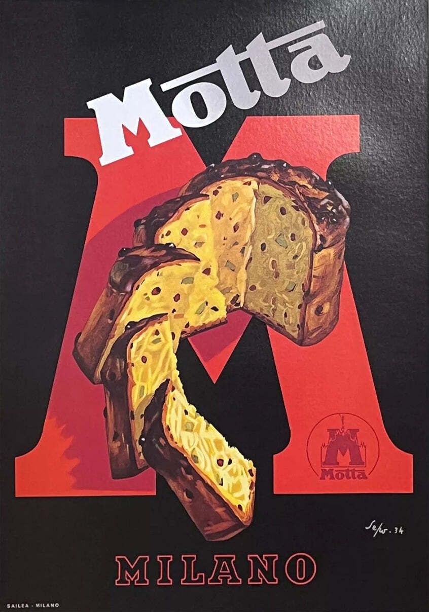 Motta Milano Panettone Original Vintage Poster