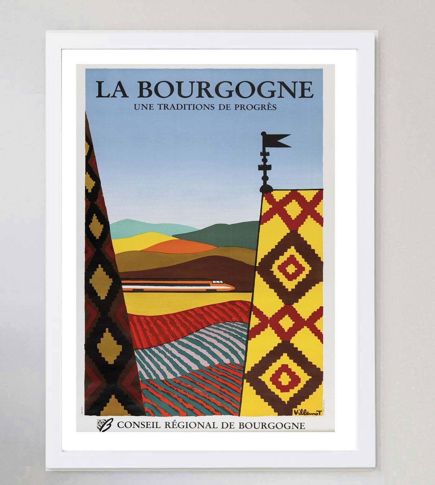 La Bourgogne   Villemot Original Vintage Poster photo for sale