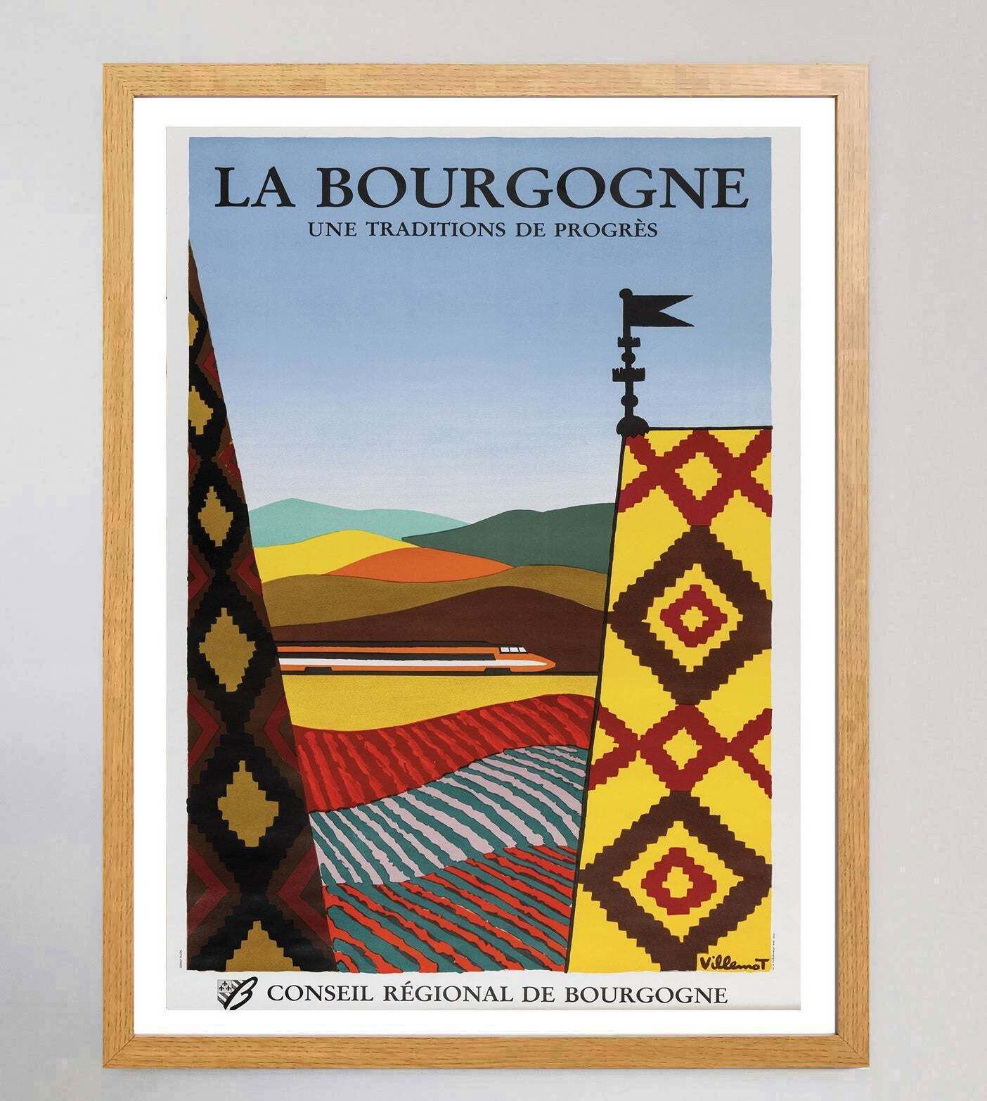 La Bourgogne   Villemot Original Vintage Poster photo Art