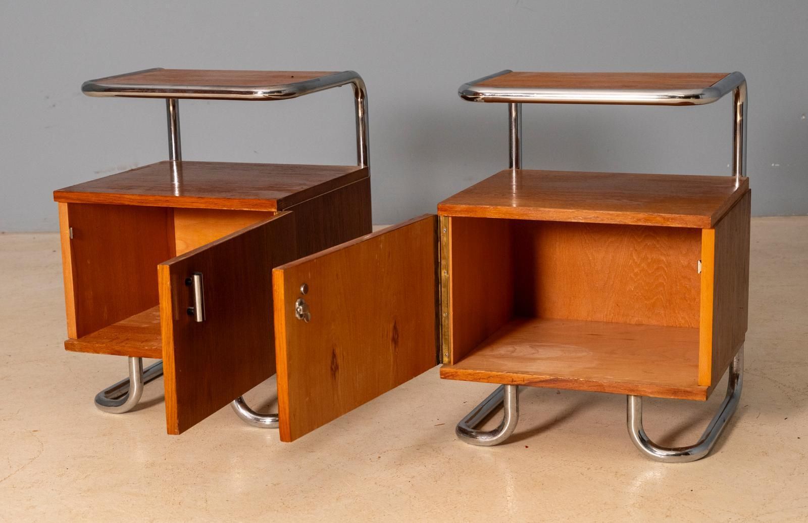 Pair Of Chromed Nightstands, Vichr & Spol, 1950s, Czechoslovakia £1,107.00 photo vinterior