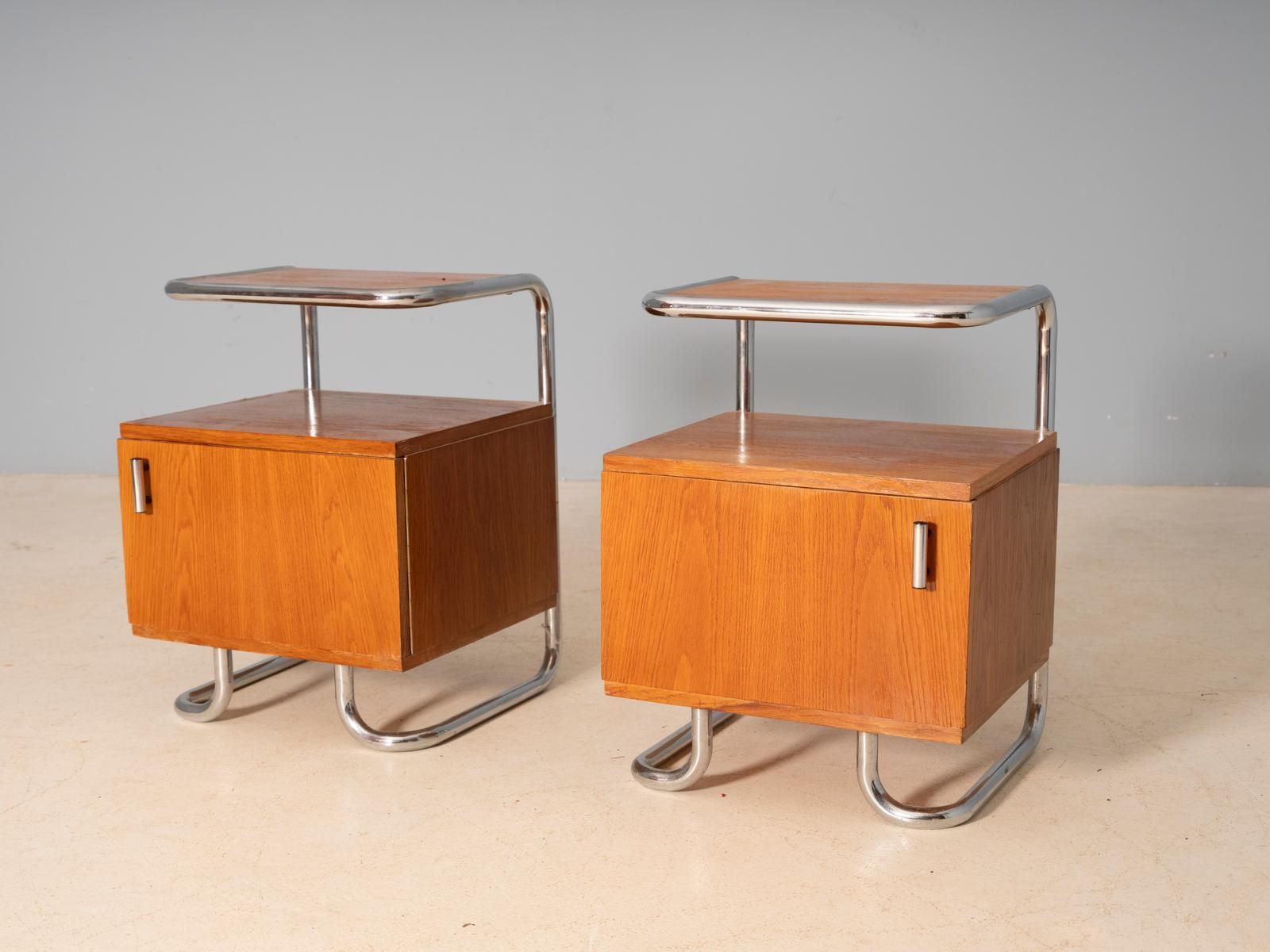 Pair Of Chromed Nightstands, Vichr & Spol, 1950s, Czechoslovakia £1,107.00 photo vintage