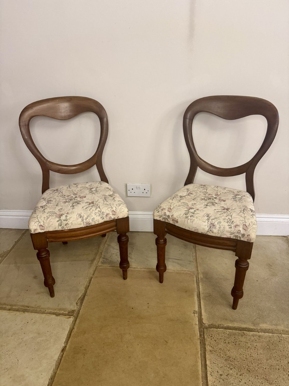 Fine Quality Set Of Six Antique Mahogany Balloon Back Dining Chairs photo Furniture