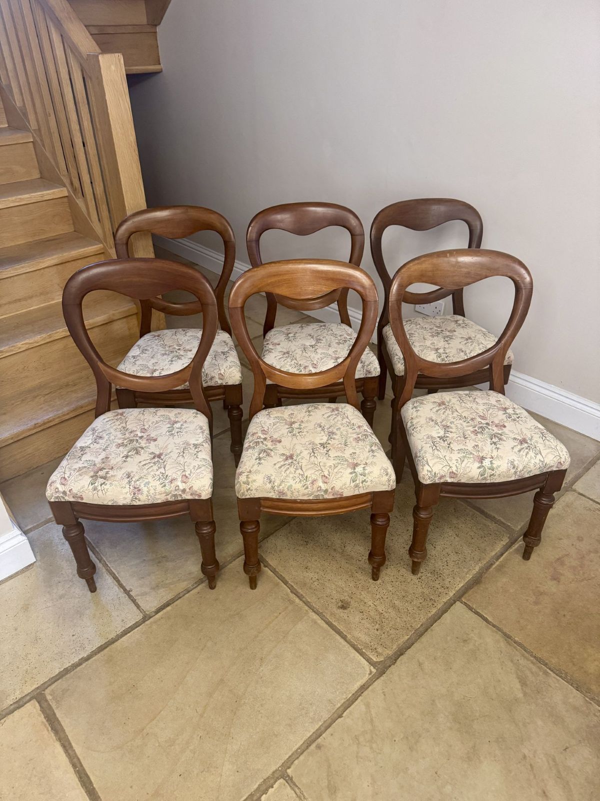 Fine Quality Set Of Six Antique Mahogany Balloon Back Dining Chairs photo 1285.0